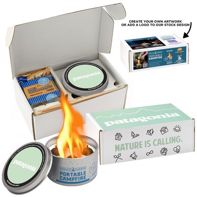 S'mores Pack featuring Endless Summer® Portable Campfire w/ Custom lid & Box Label (Fudge Sub)