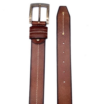 Full Grain Crunchy Oily 40 Mm Leather Belt