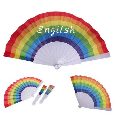 Rainbow Folding Fan