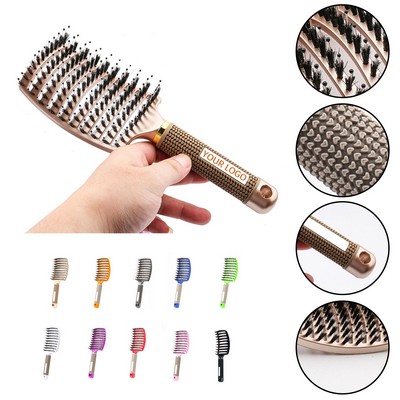 Wide Curved Vented Bristle Hair Brush