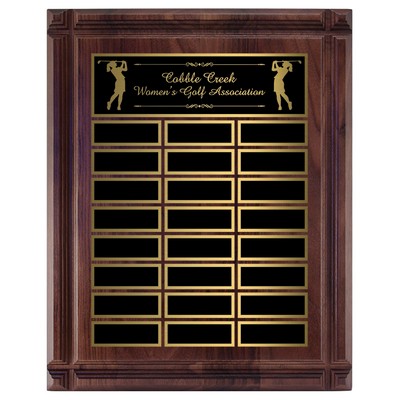 Genuine Walnut Deep Groove Plaque, Award Trophy, 1x15