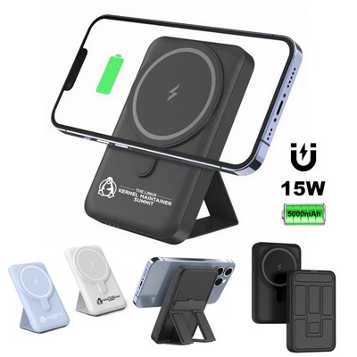 5000mAh Magnetic Wireless Charger with Phone Holder