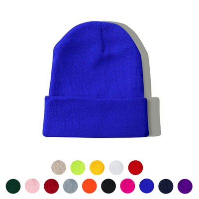 MOQ 50PCS Full Color Knitted Cuffed Beanie Hat