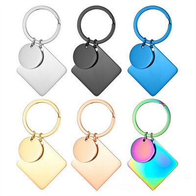 Square Shaped Stainless Steel Key Chain