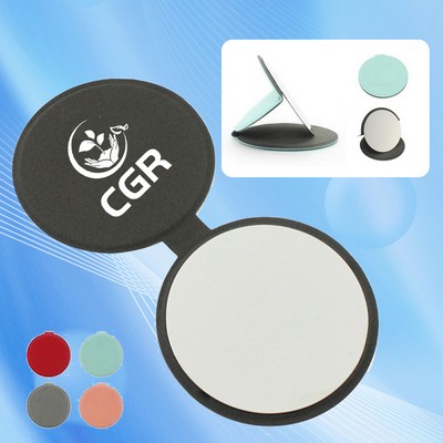 Portable PU Stainless Steel Makeup Mirror