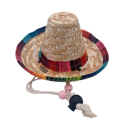 Mini Straw Sombrero for Pet