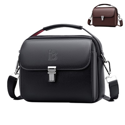 PU Leather Business Briefcase Crossbody Bag