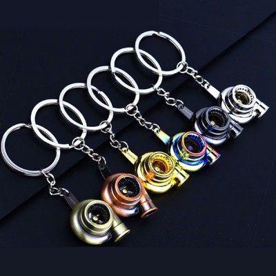 Rotor Turbo Boost Keychain Automotive Car Gift Rotatable Key Chain Car Key