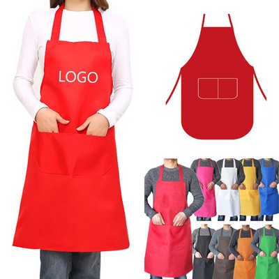 Adjustable Bib Neck Apron With 2 Front Pockets