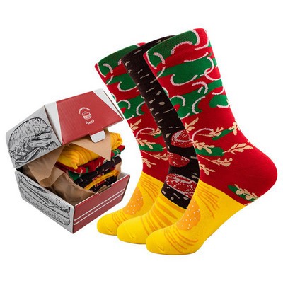 Quirky Burger Socks Box - 3 Pairs