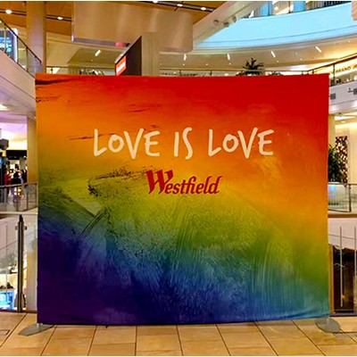 6.5 FT Tension Fabric Display Backdrop Fabric Rainbow Banner Stand Display Stand w/Graphic