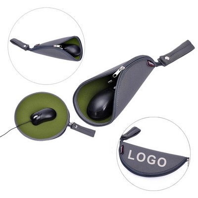 Waterproof Travel Zipper Folding Mouse Pad Pouch