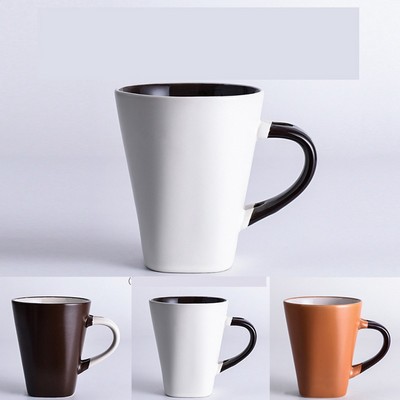 12 Oz. Matte Reusable Ceramic Mug with Handle