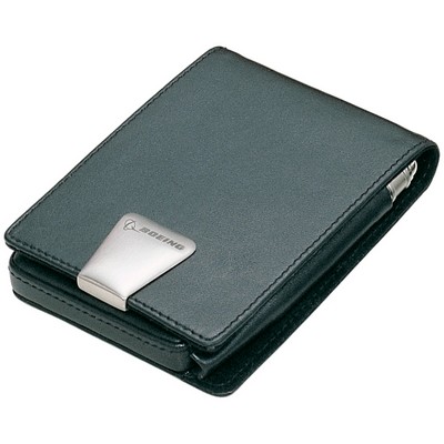 Executive Leather Business Card and Pen Case in Black