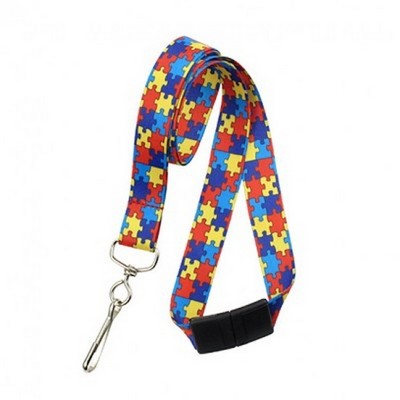 5/8" Dye Sublimated Autism Awareness Lanyards