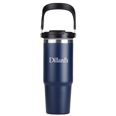 Tumbler W/ Handle & Straw - 30 Oz.