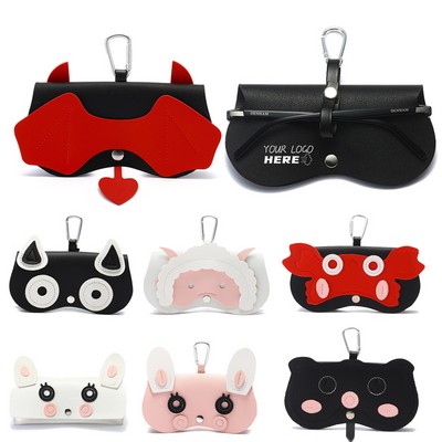 Cartoon Sunglasses Pouch w/ Keychain