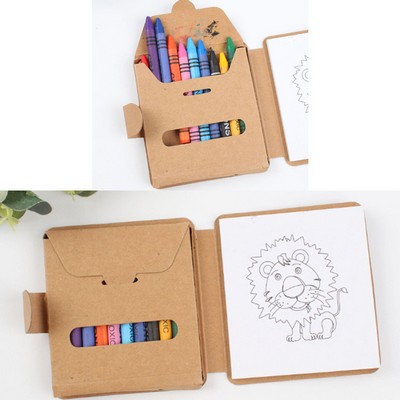 10-Piece Colored Crayon Set with Kraft Paper