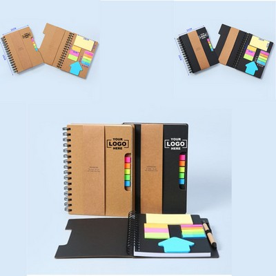 Hard Cover Sticky Note Spiral Notebook