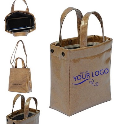 Waterproof Dupont Kraft Paper PVC Tote Bag