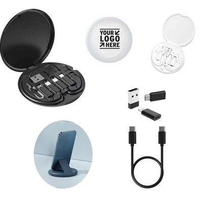 Round Charging Cable Kit w/Phone Holder