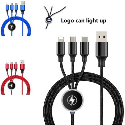 Light-up Logo 3-in-1 Retractable Charging Cable