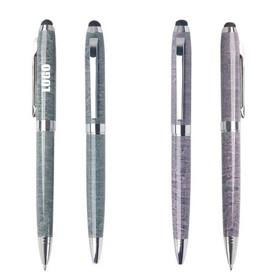 Marble Texture Metal Pen with Stylus