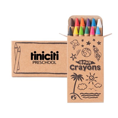 12 Pack Crayons Kraft Box