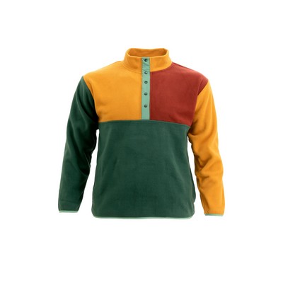 Lago Youth Fleece Button Block Sweater