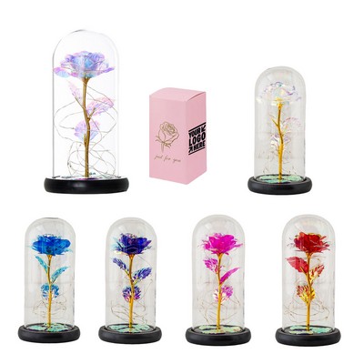 Glass Gampshade Rose Simulation Flower Creative Ornament