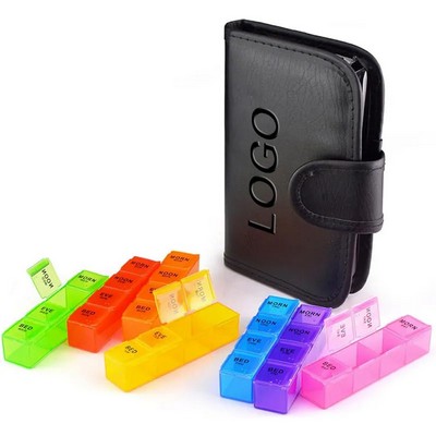 PU Wallet Portable Pill Box