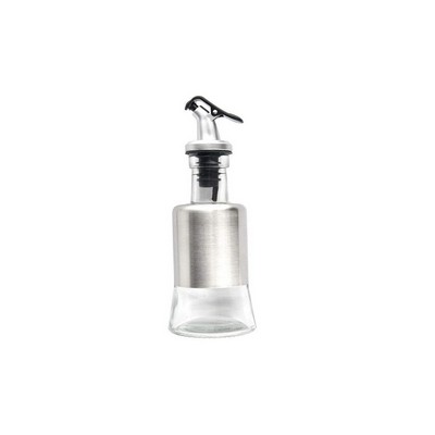 7 Oz Olive Oil Bottle Dispenser Made of Stainless Steel and BPA-Free Glass