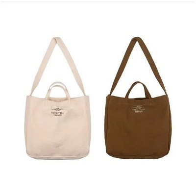 Cotton Canvas w/Zipper Tote Bag