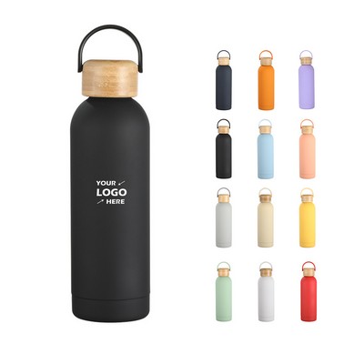 17oz Insulated Water Bottle WIth Bamboo Lid