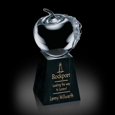 Apple Award on Tall Marble Base