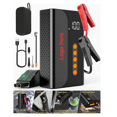 Portable 10400mah 4 in 1 Car Jump Starter with 150 PSI Air Compressor