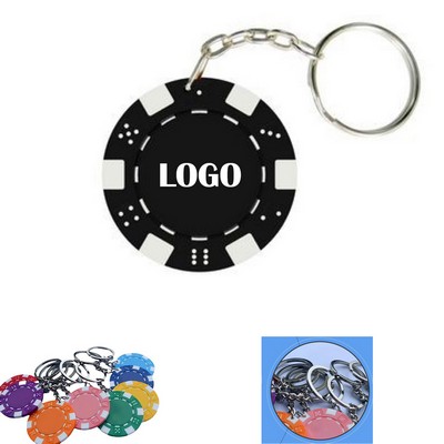 Poker Chips Golf Ball Marker With Keychain