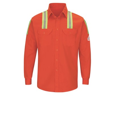 Bulwark Shirts - Men's 7Oz Excel Flame-Resistant Hi-Visibility Work Shirt