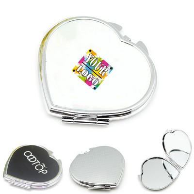 Heart-Shaped Compact Mirror