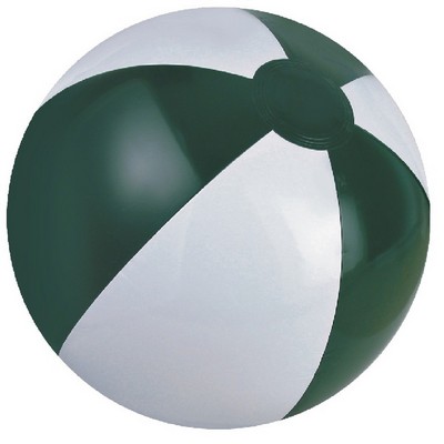 16" Inflatable Alternating Forest Green/White Beach Ball