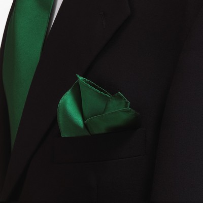 Kelly Green Silk Pocket Square