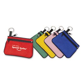 Double Zipper Coin Purse w/ Key Ring