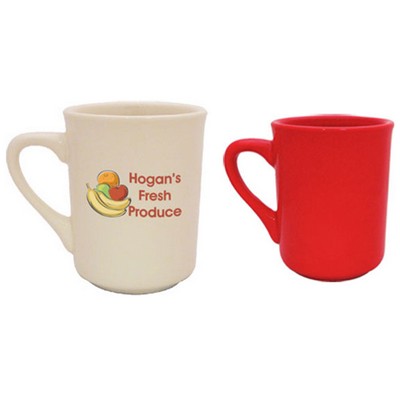 8.5 Oz. Red Vitrified Tall Restaurant Mug (Screen Printed)