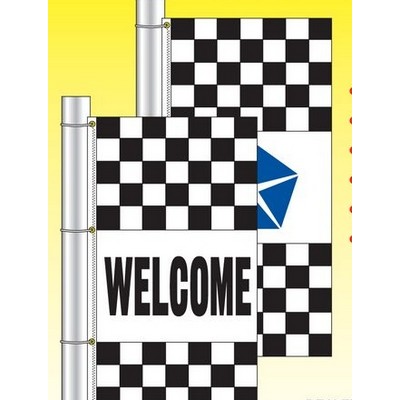 Dealer Logo Checkered Drape Flag (Ford®)