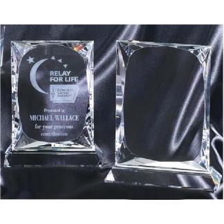 Medium Spotlight Rectangle Optic Crystal Award