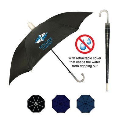 No Drip Umbrella w/ Silver Plastic Handle (46" Arc)