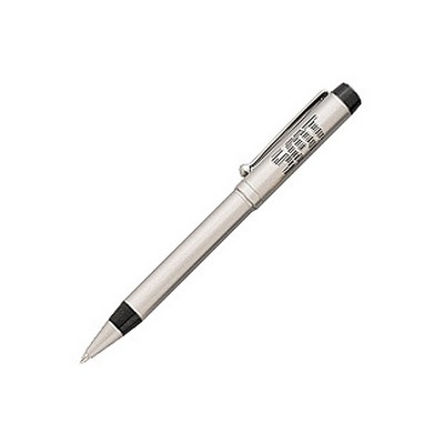 New York Nickel Silver Ballpoint Pen w/Black Trim