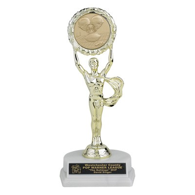 9 ¾" Male Victory Figure Trophy w/2" Medallion Insert