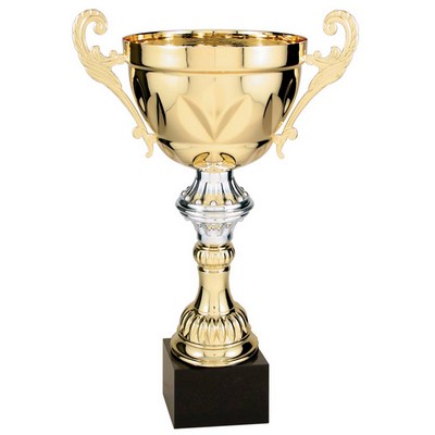 Cup Trophy, Gold - Marble Base - 8" Tall