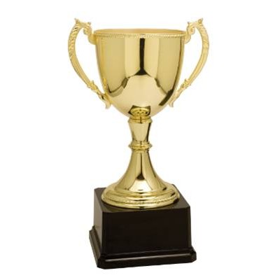 Cup Trophy, Gold Zinc Metal & Weighted Base - 11"